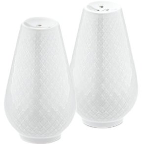 Lyngby Porcelæn Rhombe Salt- og Pebersæt H7 cm, Hvid