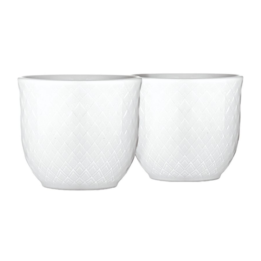 Lyngby Porceln Rhombe Eierbecher 2er Set H4,5 cm, Wei