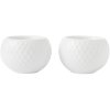 Lyngby Porceln Rhombe Teelichthalter 2er Set H4,6 cm, Wei