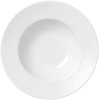 Lyngby Porceln Rhombe Pastatallerken 24,5 cm, Hvid