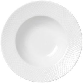 Lyngby Porcelæn Rhombe Pastatallerken 24,5 cm, Hvid