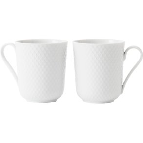 Lyngby Porcelæn Rhombe Krus 2 stk. 33 cl, Hvid