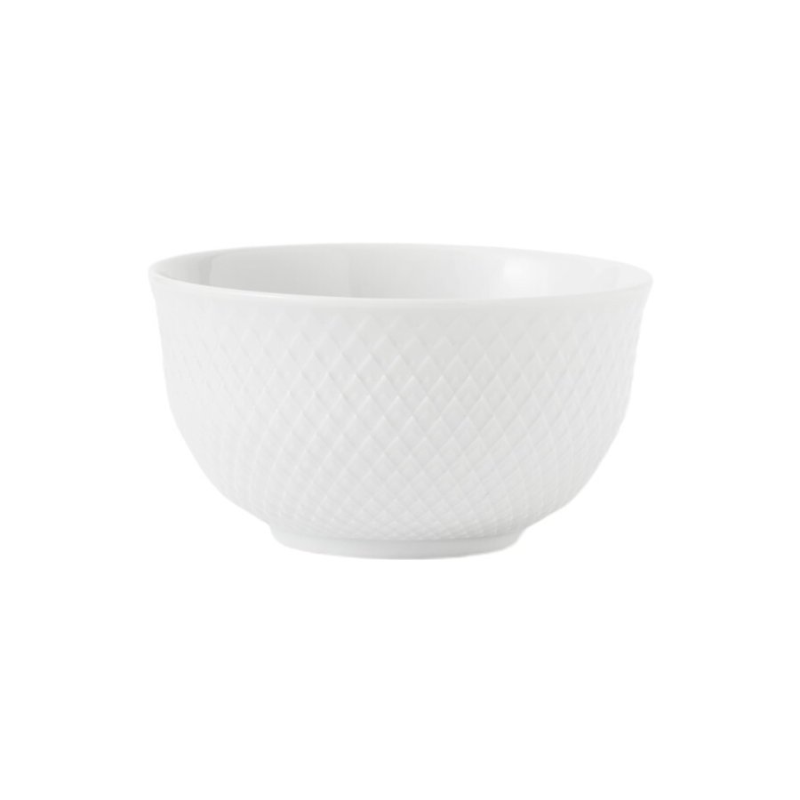 Lyngby Porceln Rhombe Skl 13 cm, Hvid