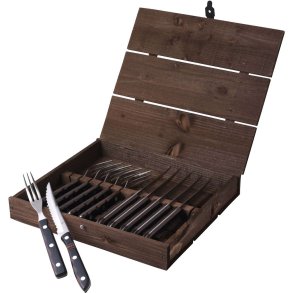 Gense Old Farmer Classic Steakbestik 12 Dele, Træ/Stål