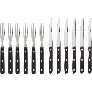 Gense Old Farmer Classic Steakbestik 12 Dele, Træ/Stål