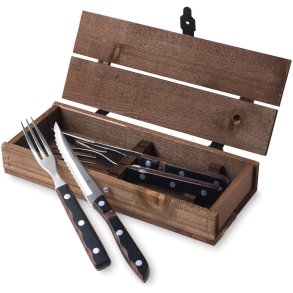Gense Old Farmer Classic Steakbestik 4 Dele, Træ/Stål