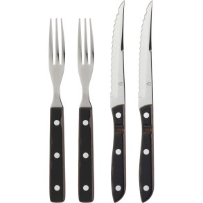 Gense Old Farmer Classic Steakbestik 4 Dele, Træ/Stål