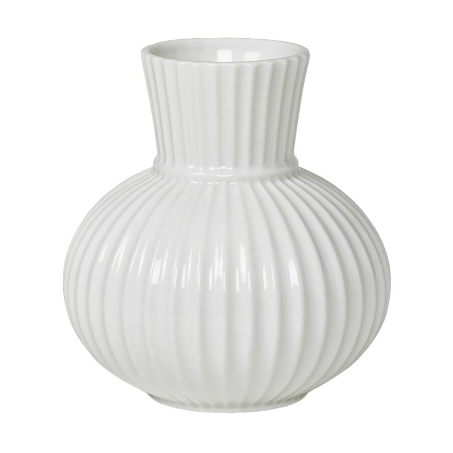 Lyngby Porceln Tura Vase H14,5 cm, Weiß