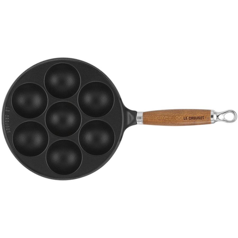 Le Creuset bleskivepande m. Trhndtag 20 cm, Mat Sort