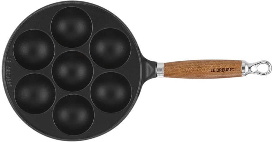 Le Creuset bleskivepande m. Trhndtag 20 cm, Mat Sort