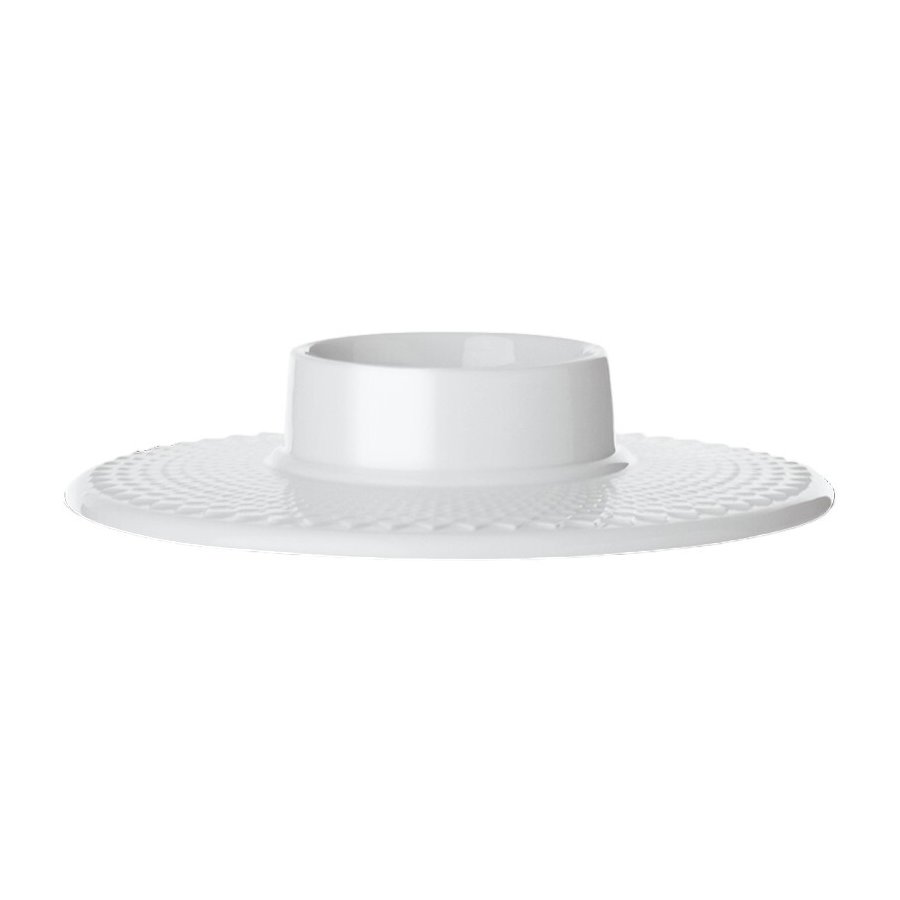 Lyngby Porceln Rhombe Blockkerzenständer H3 cm, Weiß