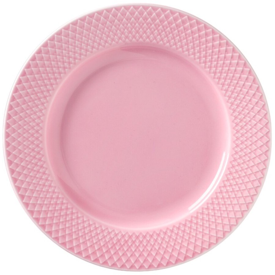 Lyngby Porceln Rhombe Color Tallerken 21 cm, Rosa