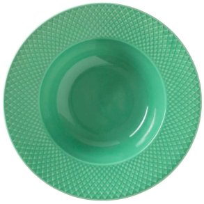 Lyngby Porcelæn Rhombe Color Dyb Tallerken 24,5 cm, Grøn