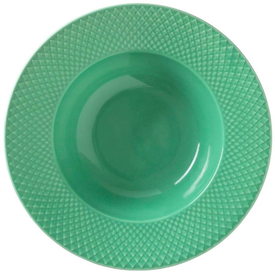 Lyngby Porceln Rhombe Color Tiefer Teller 24,5 cm, Grün