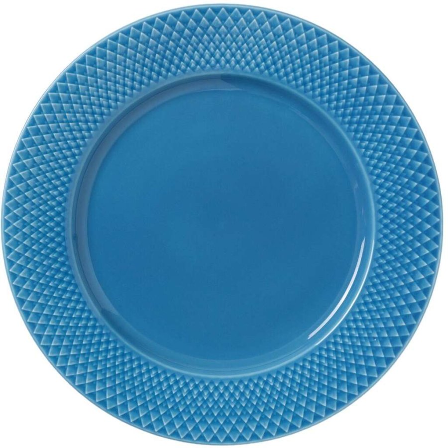 Lyngby Porceln Rhombe Color Teller 27 cm, Blau