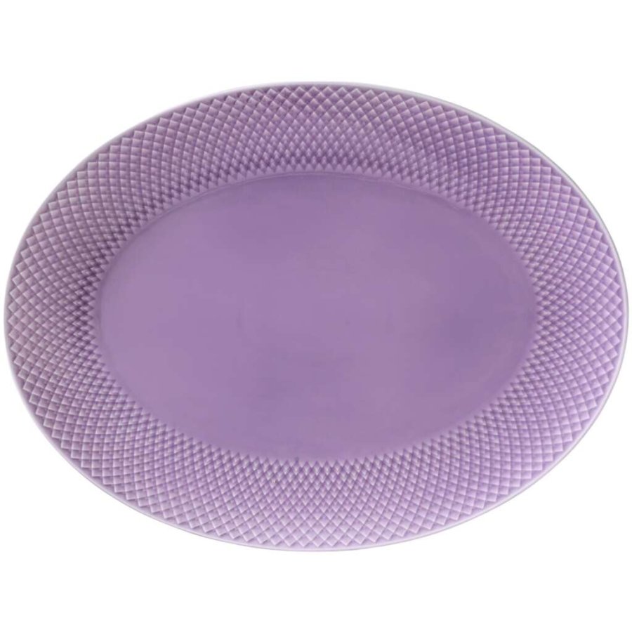 Lyngby Porceln Rhombe Color Ovale Servierschale 35 cm, Hellviolett