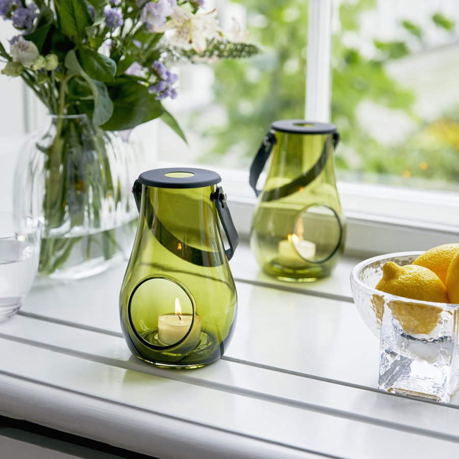 Holmegaard DWL Lanterne H16,5 cm, Olivengr�n