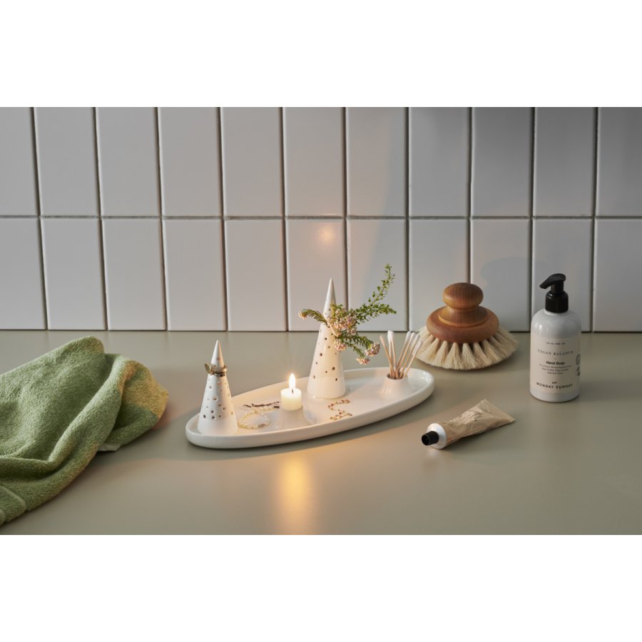 Kähler Nobili Oval Adventsstage 33x13 cm, Snehvid