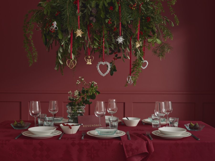 Rosendahl Natale Serviette 4er Set, 45x45 cm, Rot