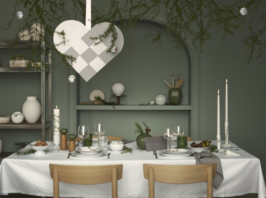 K&auml;hler Hammersh�i Vase H21 cm, M�rk Gr�n