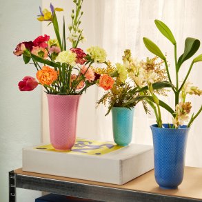 Lyngby Porcelæn Rhombe Color Vase H20 cm, Rosa