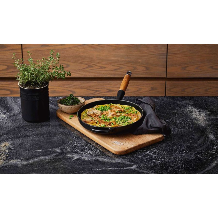 Le Creuset Signature Stbejernspande m. Trhndtag 28 cm, Mat Sort