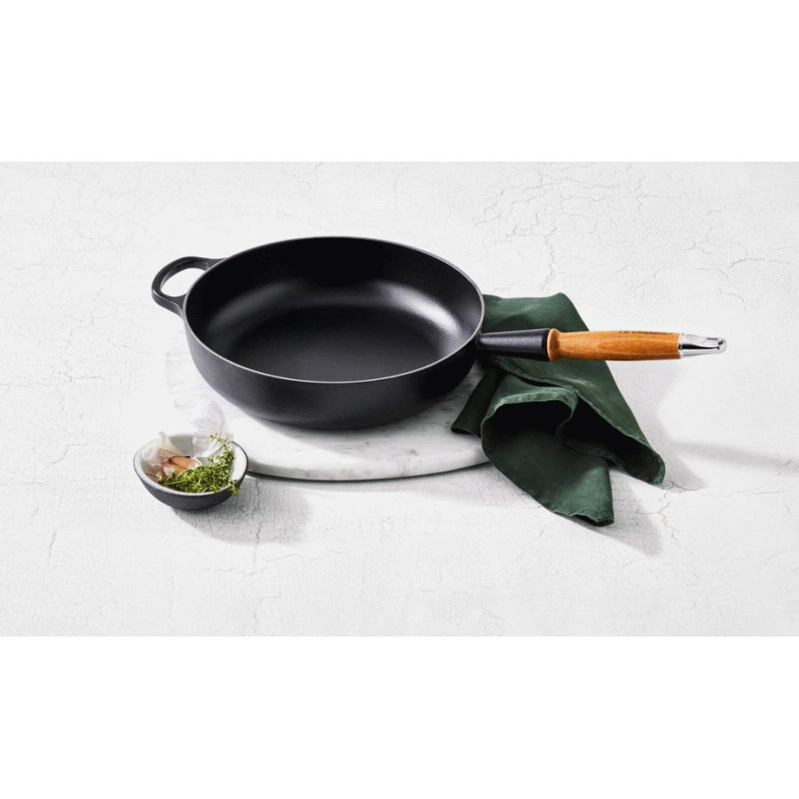 Le Creuset Signature Sauterpande m. Trhndtag 28 cm, Mat Sort