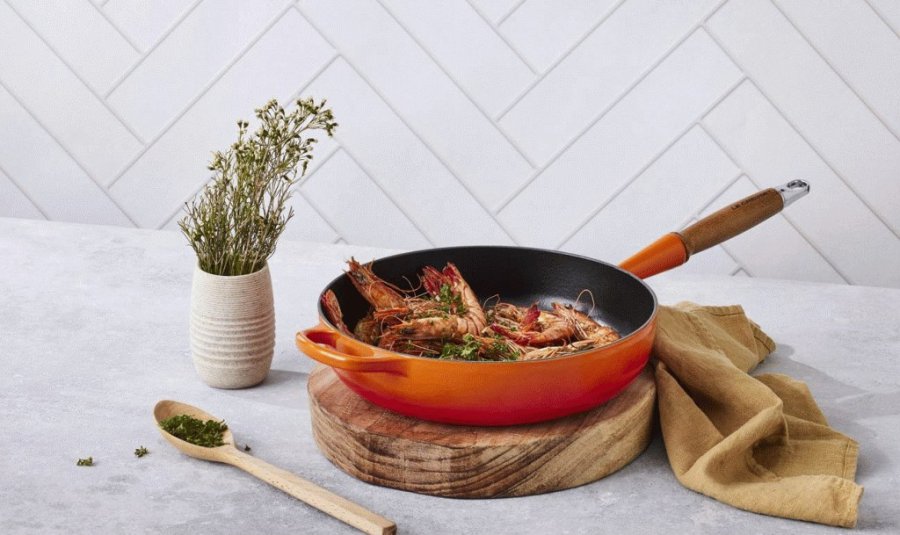 Le Creuset Signature Sauterpande m. Trhndtag 28 cm, Volcanic
