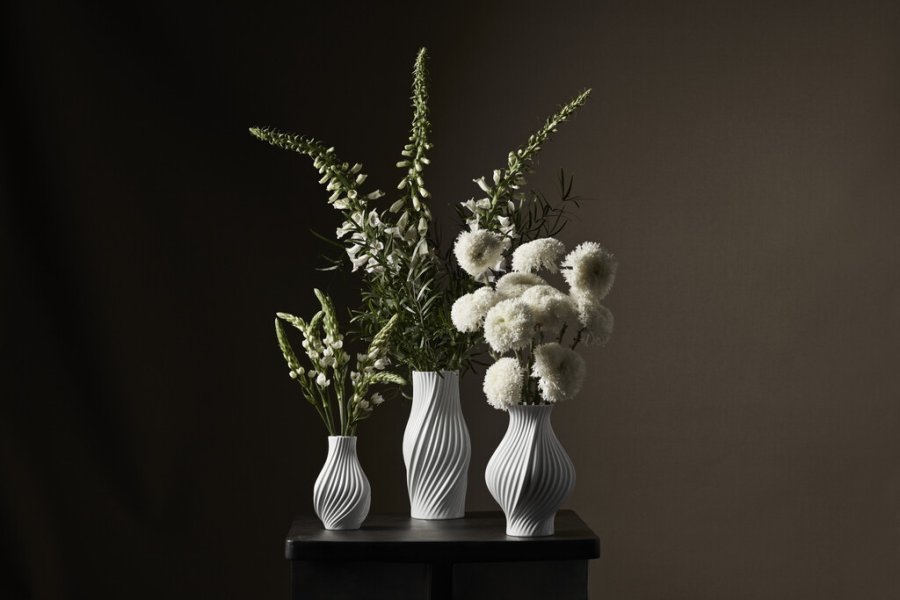 Lyngby Porceln Twist Vase H31 cm, Hvid