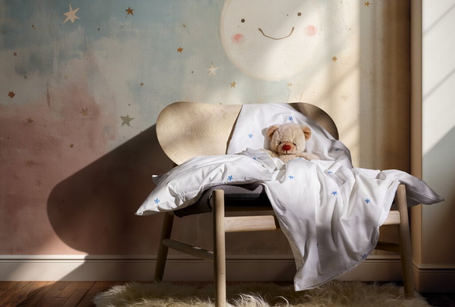 Juna Daisy Babysengetj 70x100 cm, Hvid/Lys bl