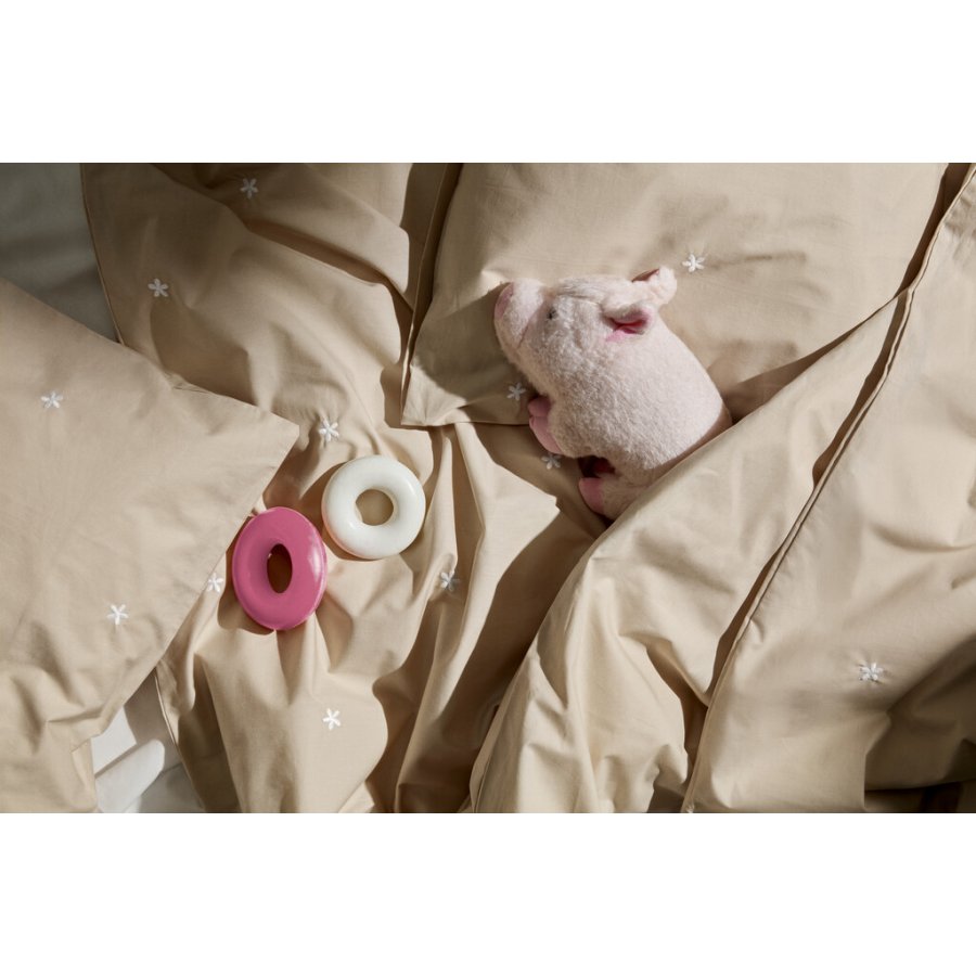 Juna Daisy Juniorsengetj 100x140 cm, Sand/Hvid