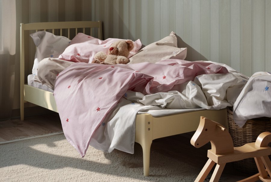 Juna Daisy Babysengetj 70x100 cm, Hvid/Lys bl