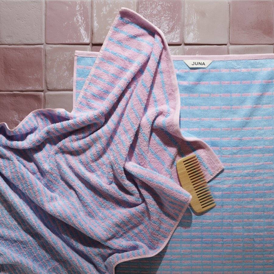 Juna Nuance Hndklde 70x140 cm, Lys Bl/Rosa