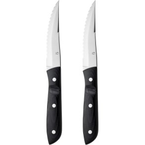 Gense Old Farmer Micarta Steakmesser XL 2 Stck, Schwarz/Stahl