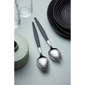 Gense Focus de Luxe Salatbestik, Sort/Mat Stål