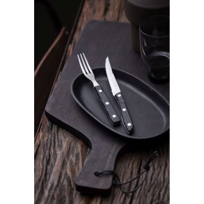 Gense Old Farmer Black Steakgaffel, Sort/Stål