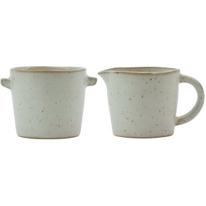 House Doctor Pion Milchknnchen und Zuckerschale, Grau/Wei