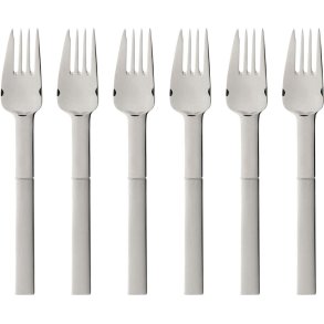 Gense Nobel Kuchengabel 6er Set.15,2 cm, Matt/Blankstahl