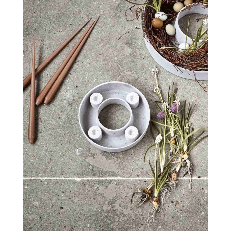 House Doctor The Ring Kerzenhalter 26 cm, Grau