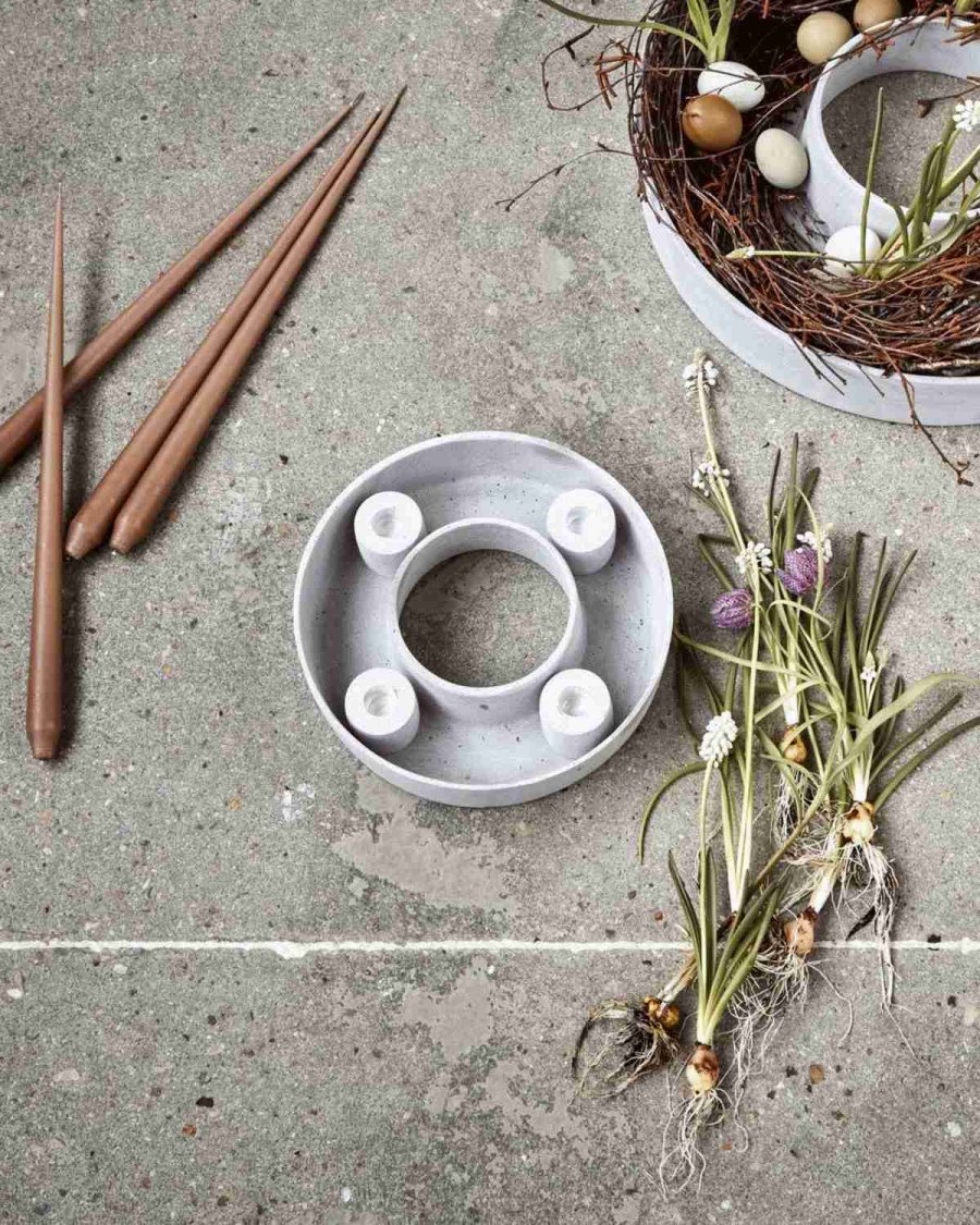 House Doctor The Ring Kerzenhalter 26 cm, Grau