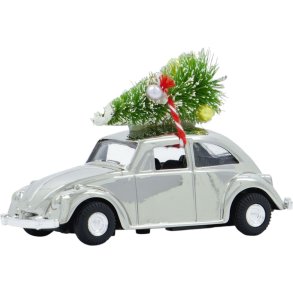 House Doctor Car Mini Xmas 8,5 cm, Silberfinish