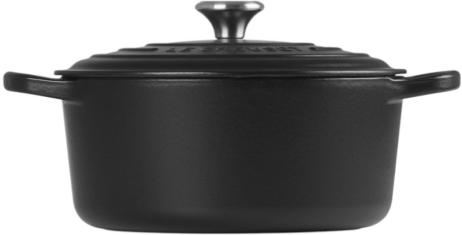 Le Creuset Signature Rund Stbejernsgryde 22 cm/3,3 L, Mat Sort