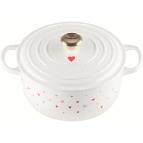 Le Creuset Heart Rund Stbejernsgryde, Hvid