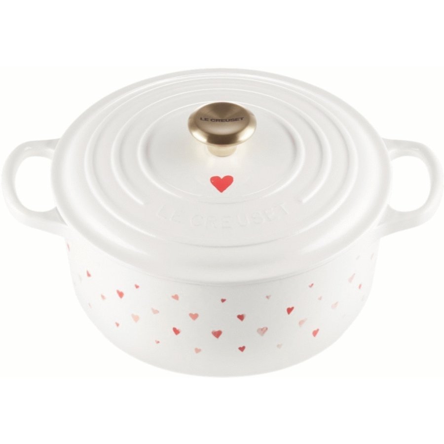 Le Creuset Heart Rund Stbejernsgryde, Hvid