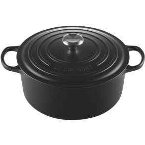 Le Creuset Signature Rund Stbejernsgryde 28 cm/6,7 L, Mat Sort