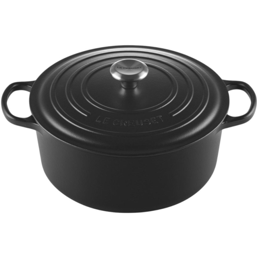 Le Creuset Signature Rund Stbejernsgryde 28 cm/6,7 L, Mat Sort