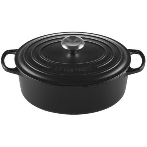 Le Creuset Signature Oval Stbejernsgryde 27 cm/4,1 L, Mat Sort