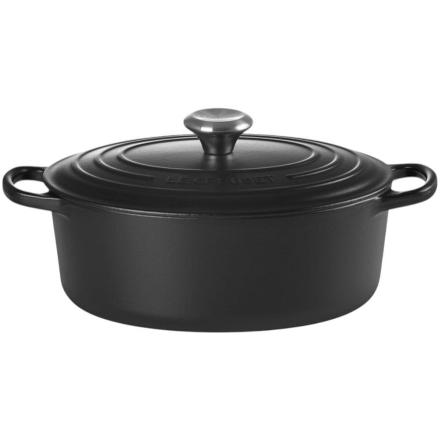 Le Creuset Signature Oval Stbejernsgryde 27 cm/4,1 L, Mat Sort