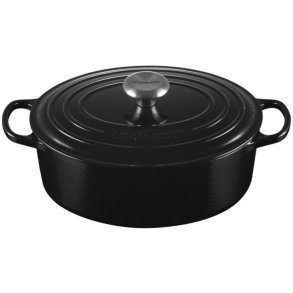 Le Creuset Signature Oval Stbejernsgryde 27 cm/4,1 L, Sort