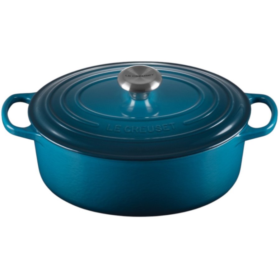 Le Creuset Signature Oval Stbejernsgryde 27 cm/4,1 L, Deep Teal